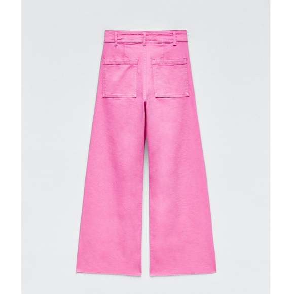 Zara HIGH-WAISTED ZW SAILOR MARINE STRAIGHT JEANS - Picture 3 of 10